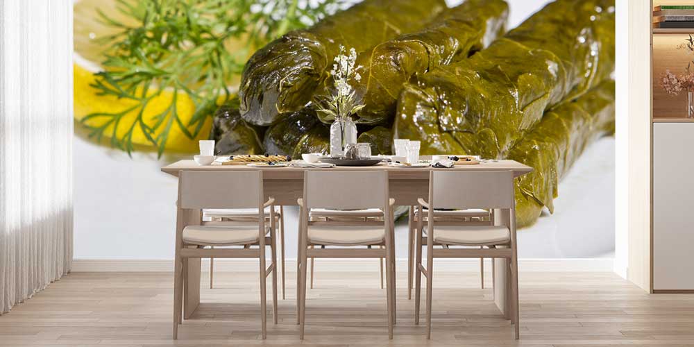 Anadolu Mutfağı Yaprak Sarma Temalı Duvar Kağıdı 12400