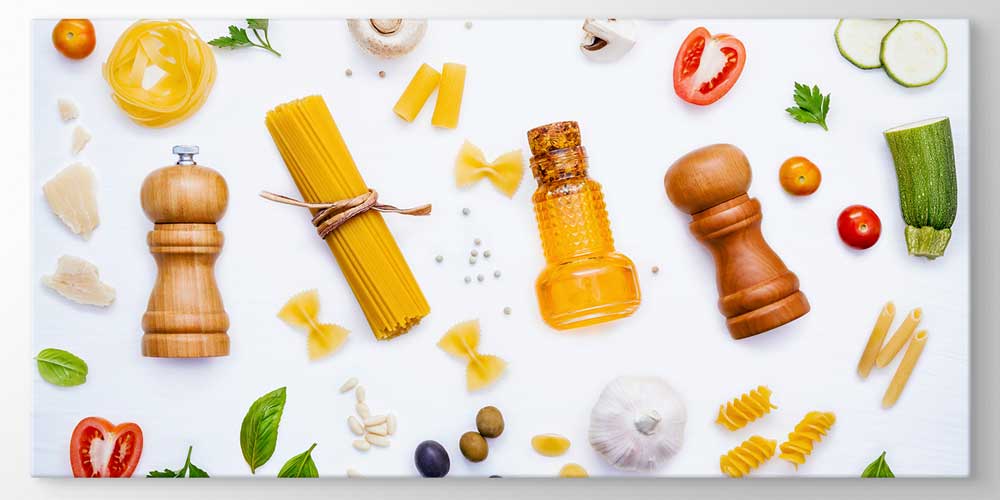 Makarna, Zeytinyağı ve Baharat Temalı Büyük Ebat Duvar Dekoru – 12420