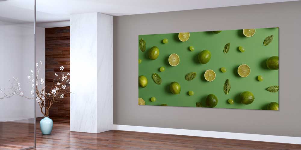 Limon ve Nane Yaprakları Temalı Büyük Ebat Duvar Dekoru – 12423