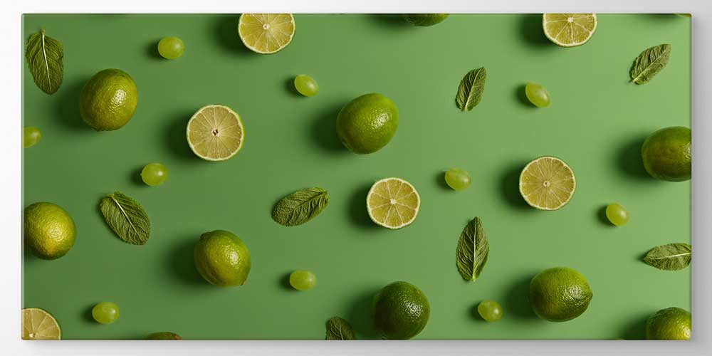 Limon ve Nane Yaprakları Temalı Büyük Ebat Duvar Dekoru – 12423