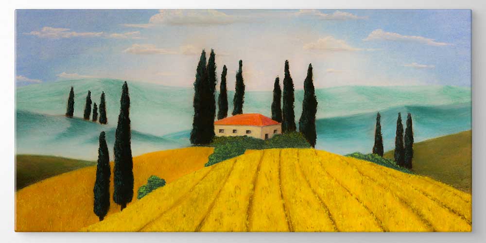 Toskana Esintili Çiftlik Evi Manzarası Büyük Ebat Duvar Dekor Ürünü 12480