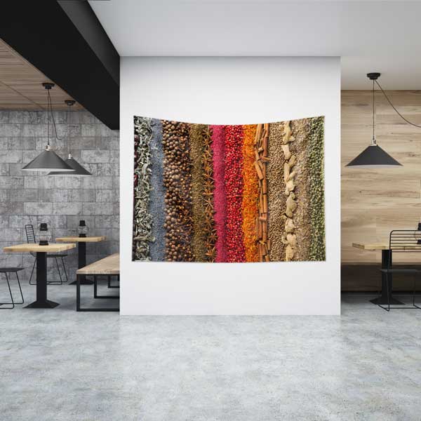 food-wall-art-decor-12497-00 Renkli Baharat Şeritleri Duvar Örtüsü 12497