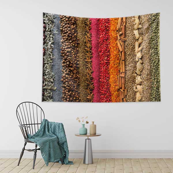 Renkli Baharat Şeritleri Duvar Örtüsü 12497