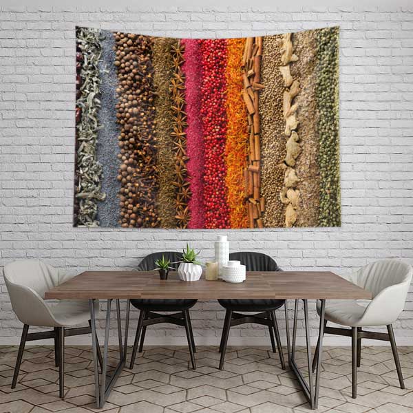 Renkli Baharat Şeritleri Duvar Örtüsü 12497