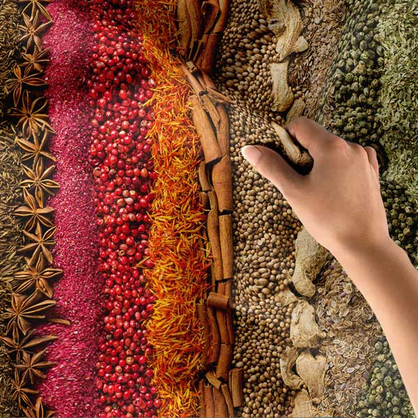 Renkli Baharat Şeritleri Duvar Örtüsü 12497