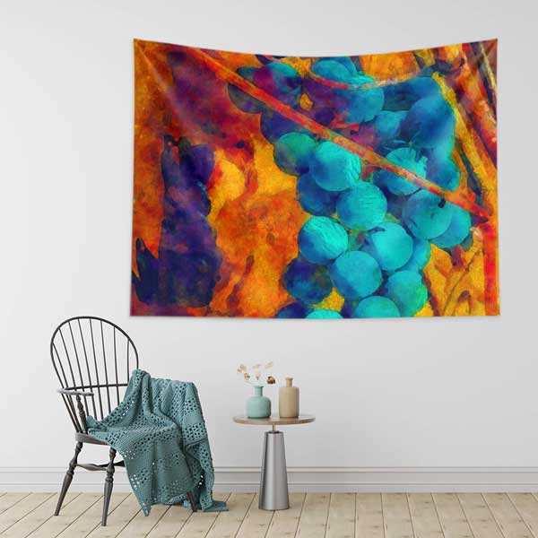 Soyut Üzüm Salkımı Desenli Duvar Örtüsü 12502