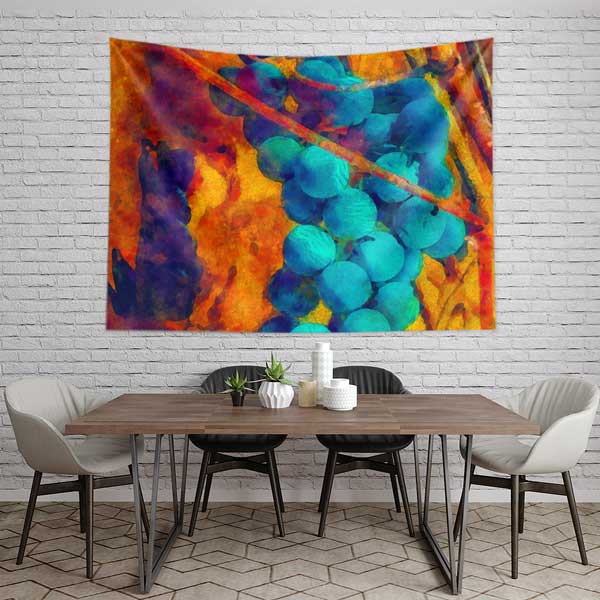 Soyut Üzüm Salkımı Desenli Duvar Örtüsü 12502