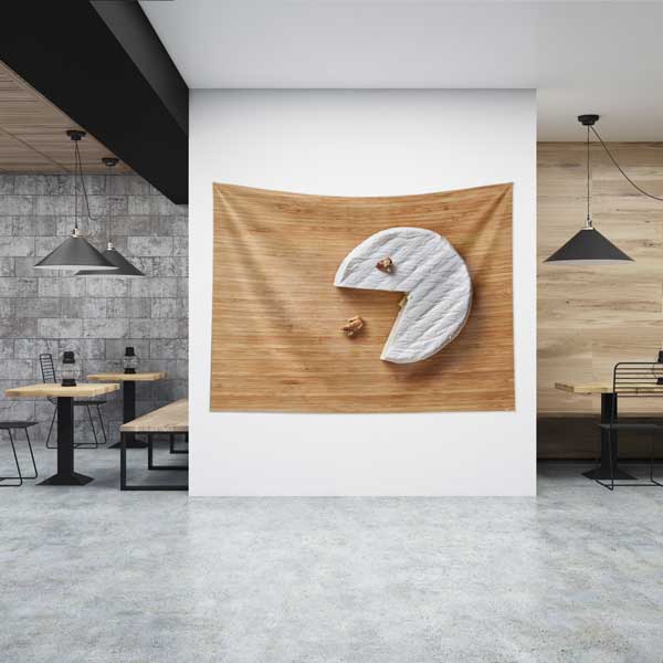 Peynir ve Ceviz Tasarımlı Minimalist Duvar Örtüsü 12504