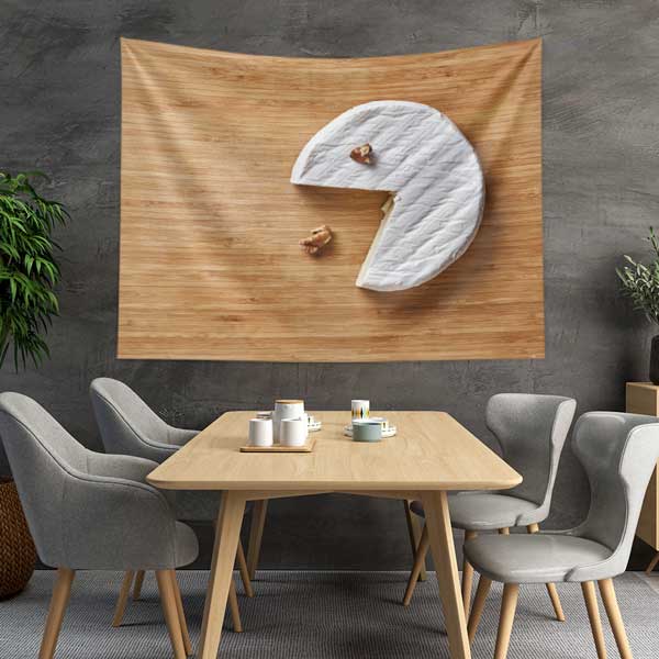 Peynir ve Ceviz Tasarımlı Minimalist Duvar Örtüsü 12504