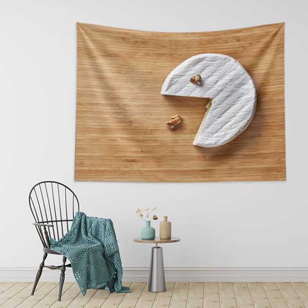 Peynir ve Ceviz Tasarımlı Minimalist Duvar Örtüsü 12504