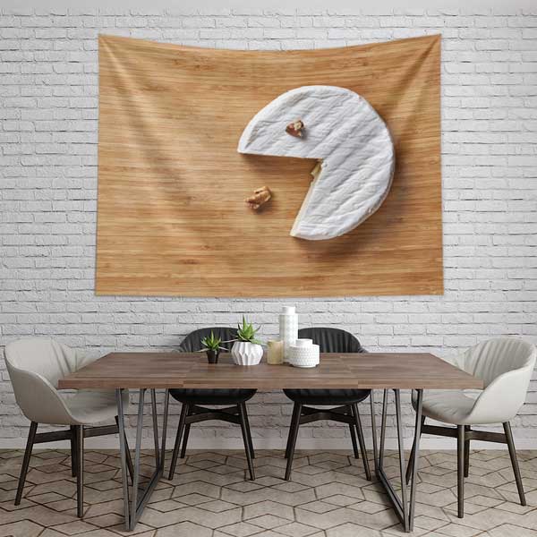 Peynir ve Ceviz Tasarımlı Minimalist Duvar Örtüsü 12504