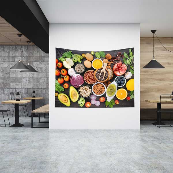 Sağlıklı Gıdalar ve Renkli Besinler Duvar Örtüsü 12505