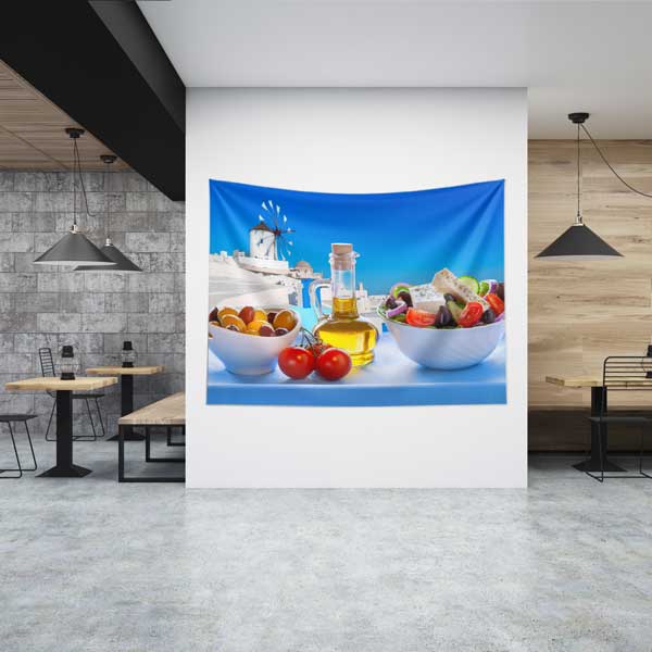 Akdeniz Salatası ve Zeytinyağı Temalı Duvar Örtüsü 12511