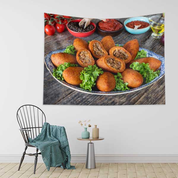 İçli Köfte Temalı Duvar Örtüsü 12578