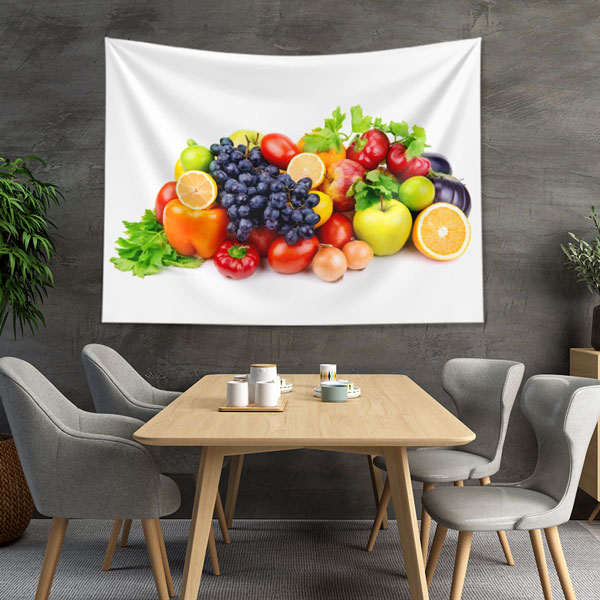 Renkli Meyve ve Sebzeler Kompozisyonu Duvar Örtüsü 8325