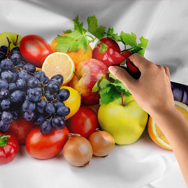 Renkli Meyve ve Sebzeler Kompozisyonu Duvar Örtüsü 8325