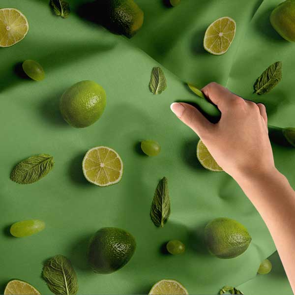 food-wall-art-decoration-12519-04 Limon ve Nane Desenli Yeşil Duvar Örtüsü 12519