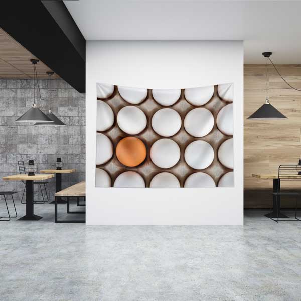 Yumurta Tepsisi Kompozisyonlu Minimalist Duvar Örtüsü 12517