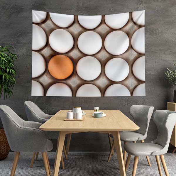 Yumurta Tepsisi Kompozisyonlu Minimalist Duvar Örtüsü 12517