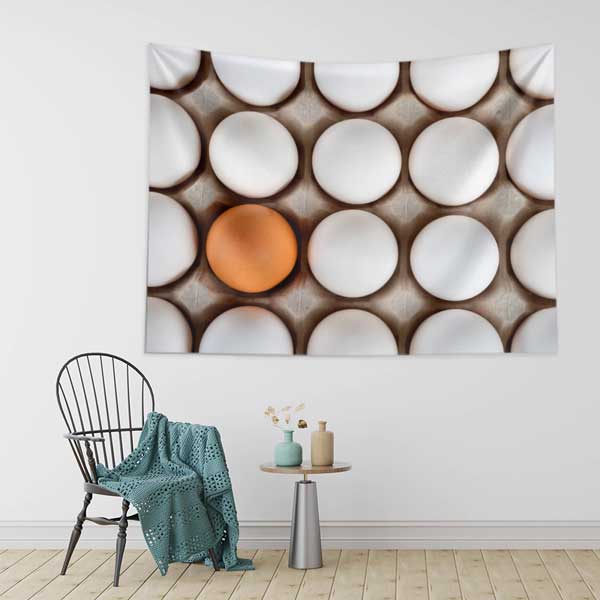 Yumurta Tepsisi Kompozisyonlu Minimalist Duvar Örtüsü 12517