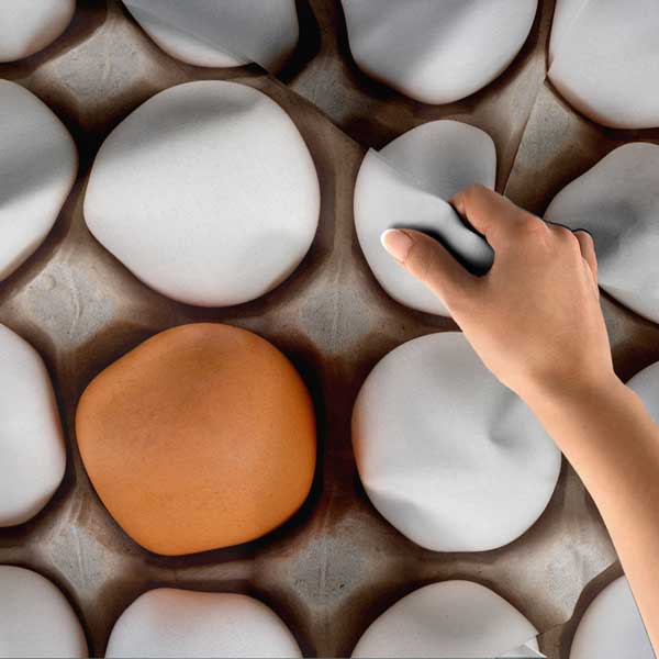 Yumurta Tepsisi Kompozisyonlu Minimalist Duvar Örtüsü 12517