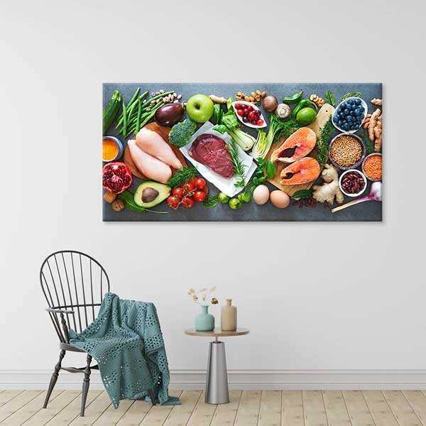 Dengeli Beslenme ve Doğal Gıdalar Temalı Mutfak Sanatı Kanvas Tablo – 12259
