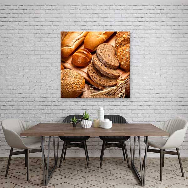 Çeşitli Ekmek Türleri Temalı Rustik Mutfak Dekoru Kanvas Tablo – 12285