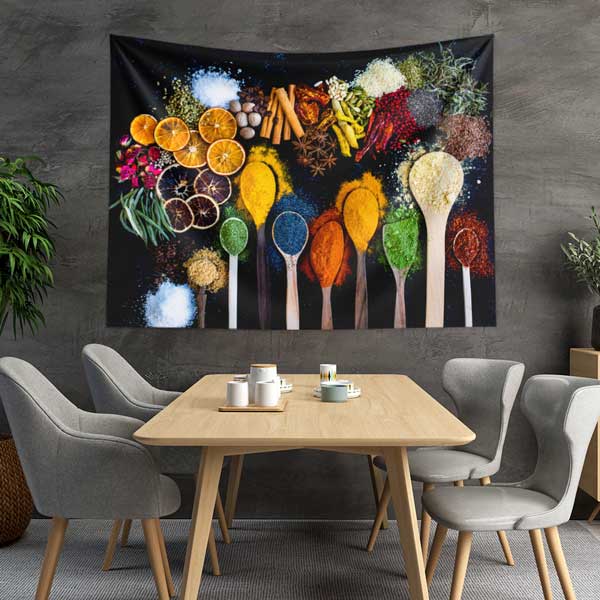 Renkli Baharat Kaşıkları Duvar Örtüsü 12499