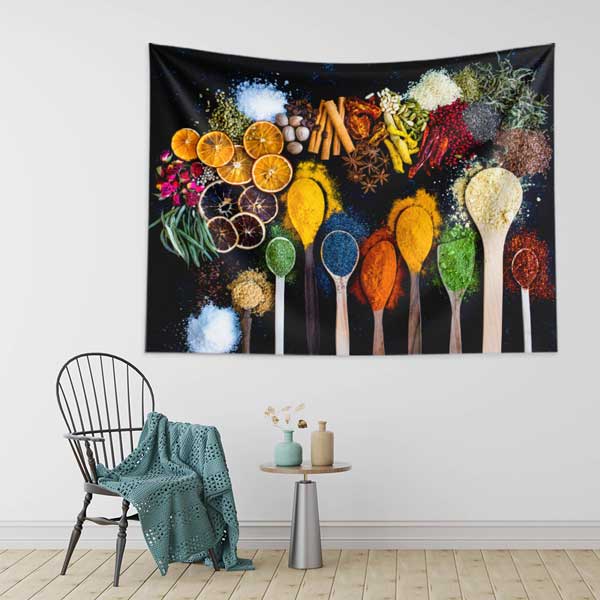 Renkli Baharat Kaşıkları Duvar Örtüsü 12499
