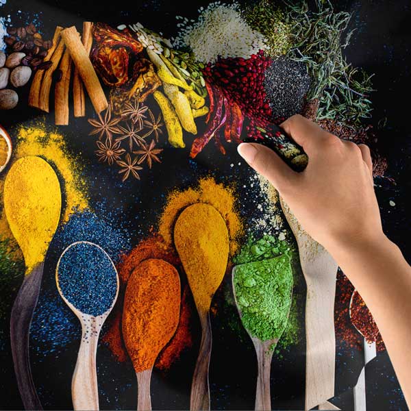 Renkli Baharat Kaşıkları Duvar Örtüsü 12499