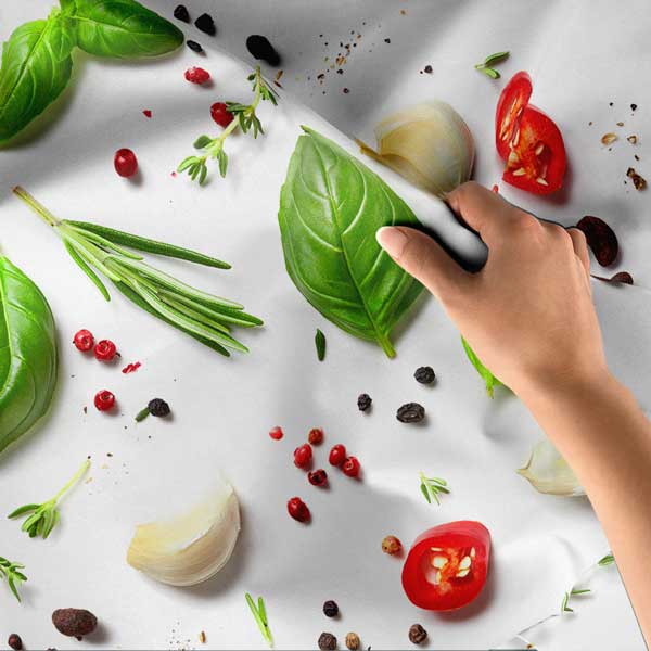 Mozzarella, Fesleğen ve Domates Desenli Duvar Örtüsü 12510