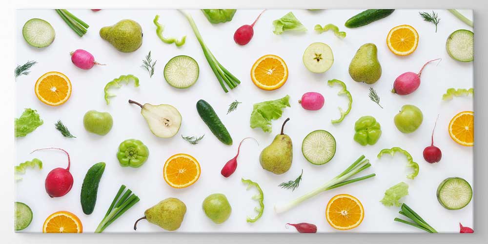 Taze Sebze ve Meyve Kompozisyonlu Büyük Ebat Duvar Dekoru – 12421