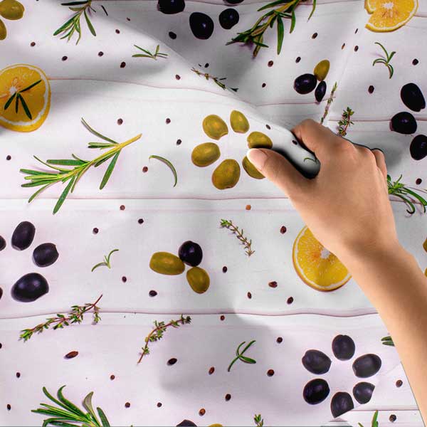 Zeytin ve Biberiye Desenli Duvar Örtüsü 12512