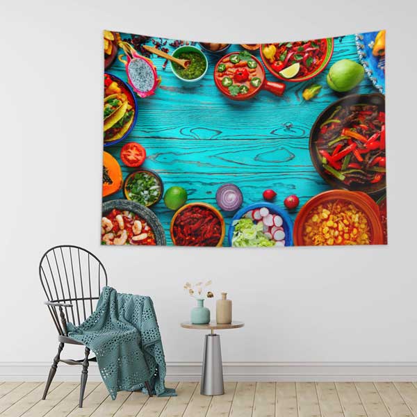 Renkli Mutfak Malzemeleri Kompozisyonu Duvar Örtüsü 12513