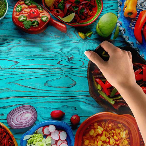 Renkli Mutfak Malzemeleri Kompozisyonu Duvar Örtüsü 12513