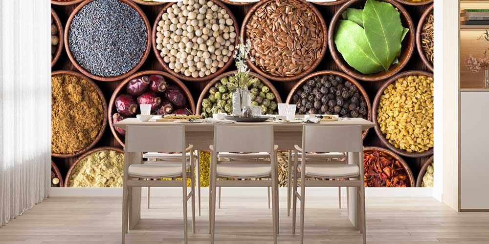 Baharat Kaseleri Desenli Duvar Kağıdı 12294