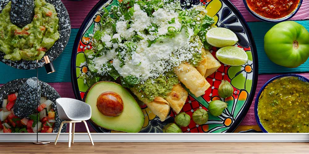 food-wallpaper-art-12306-00 Meksika Yemekleri ve Avokado Temalı Duvar Kağıdı 12306