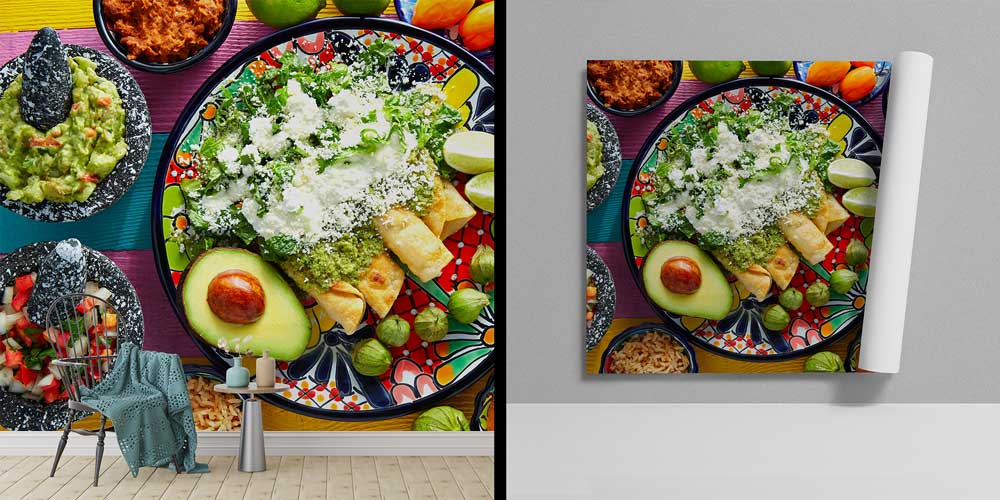Meksika Yemekleri ve Avokado Temalı Duvar Kağıdı 12306