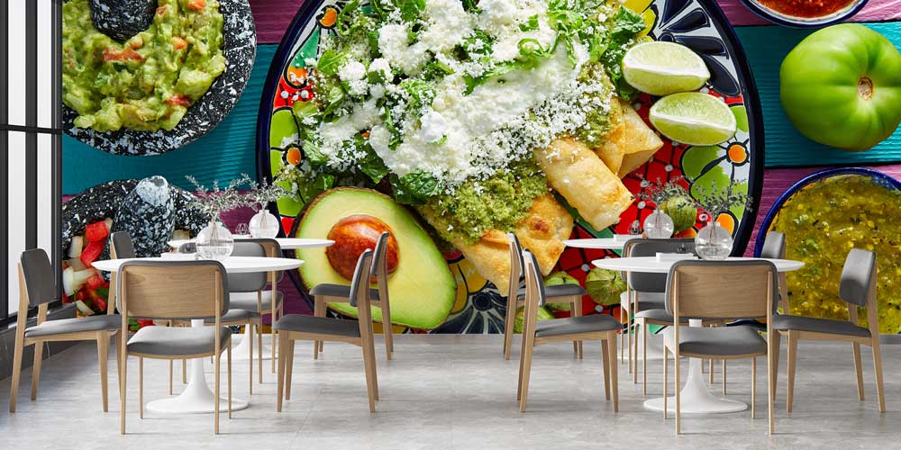 Meksika Yemekleri ve Avokado Temalı Duvar Kağıdı 12306