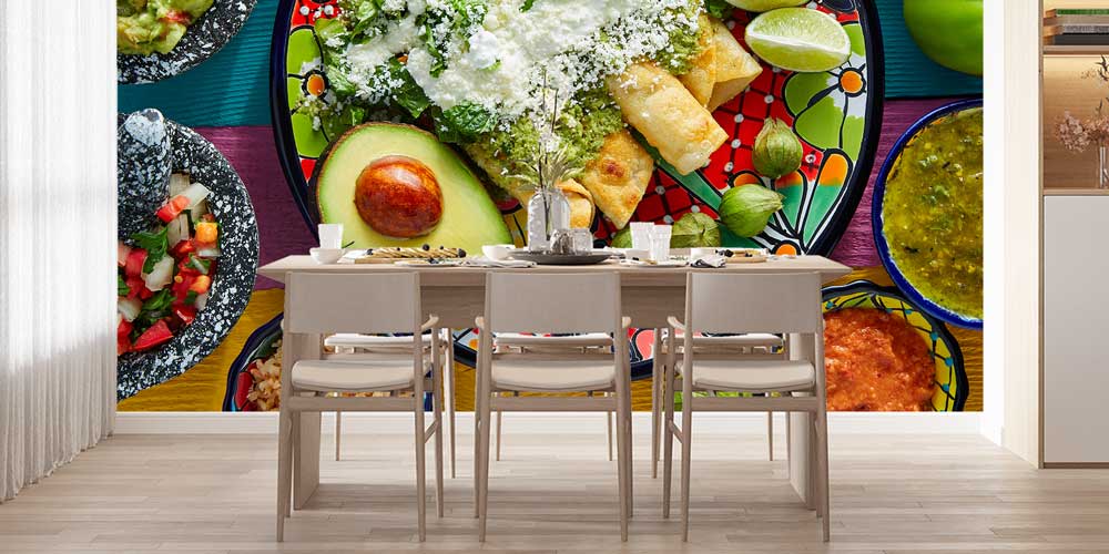 Meksika Yemekleri ve Avokado Temalı Duvar Kağıdı 12306