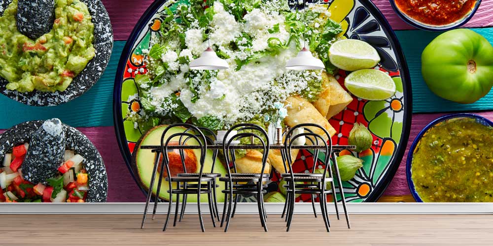 Meksika Yemekleri ve Avokado Temalı Duvar Kağıdı 12306