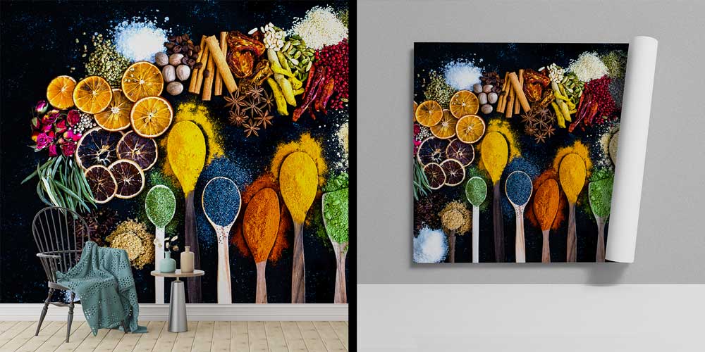 Renkli Baharat Kaşıkları Duvar Kağıdı 12290