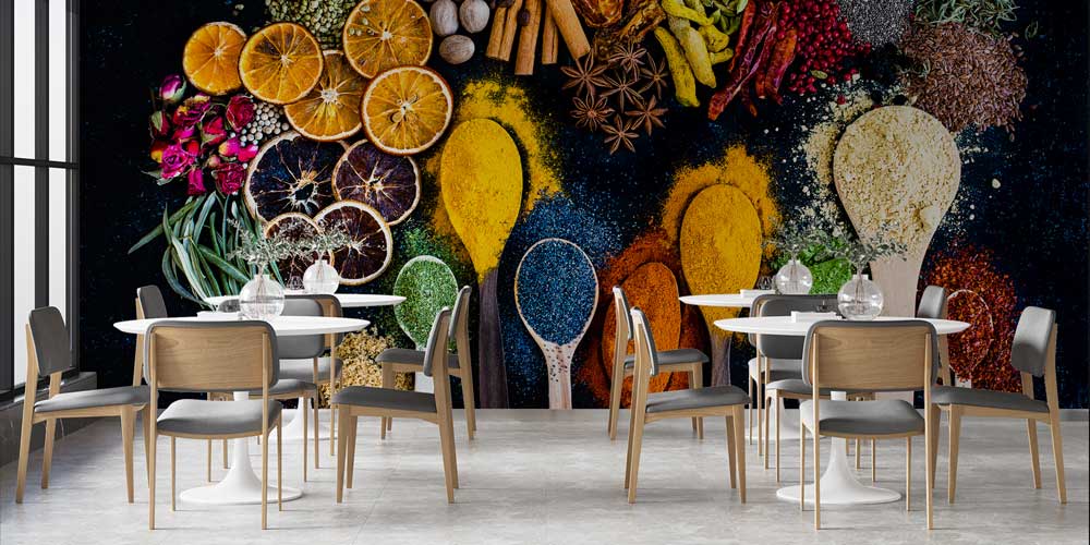 Renkli Baharat Kaşıkları Duvar Kağıdı 12290