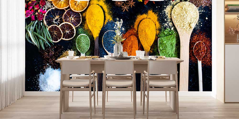 Renkli Baharat Kaşıkları Duvar Kağıdı 12290