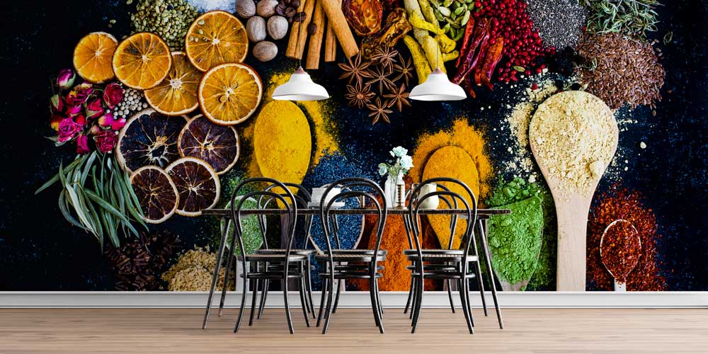 Renkli Baharat Kaşıkları Duvar Kağıdı 12290