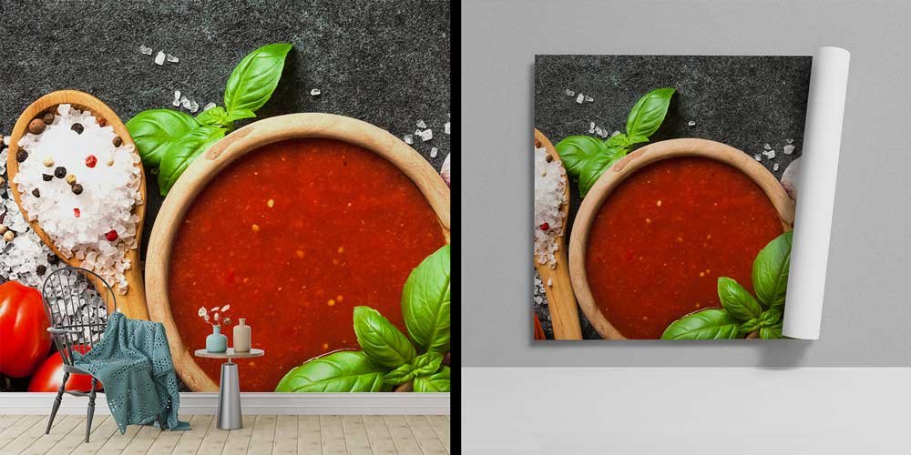 Domates ve Sos Temalı Mutfak Duvar Kağıdı 12296