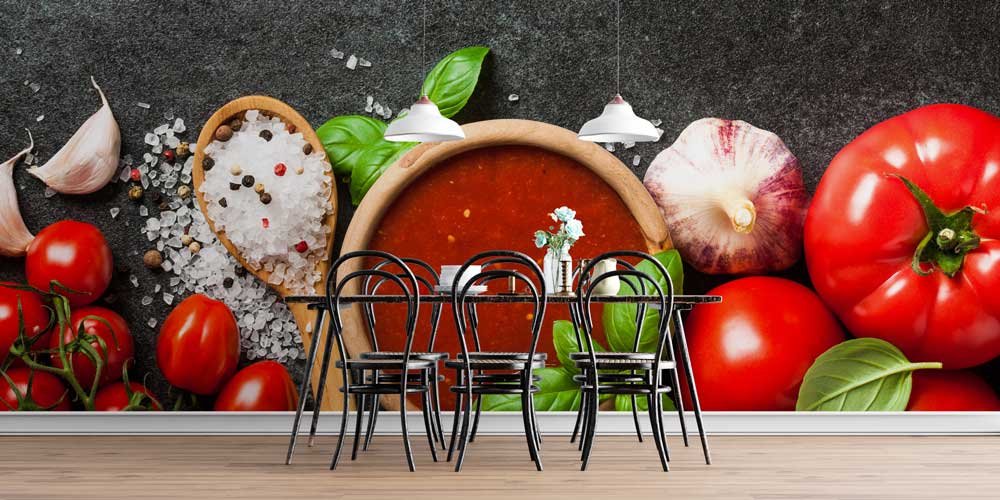 Domates ve Sos Temalı Mutfak Duvar Kağıdı 12296