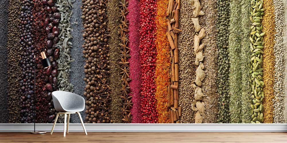 Baharat Dizilimli Renkli Duvar Kağıdı 12292