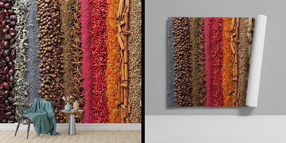 Baharat Dizilimli Renkli Duvar Kağıdı 12292