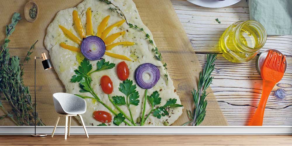 Doğal Sebzelerle Hazırlanmış Mutfak Sanatı Duvar Kağıdı 12308